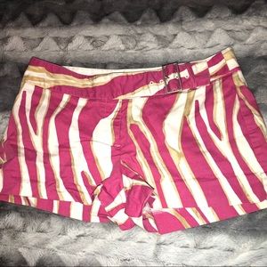 Express Pink Zebra Editor Shorts Sz 6